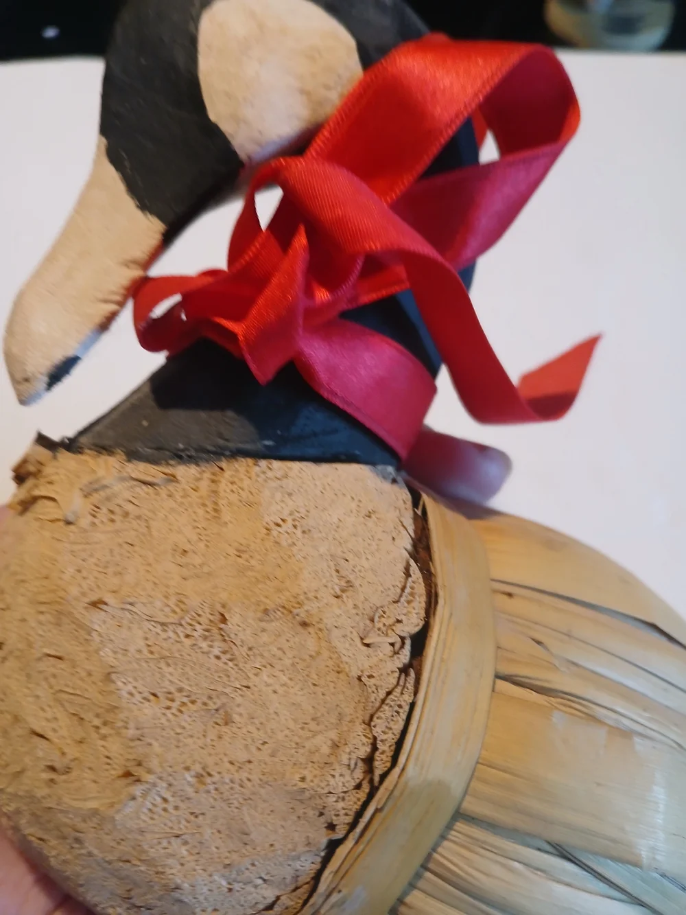 Source Unknown Rustic Woven Goose Décor in Black, Natural and Red